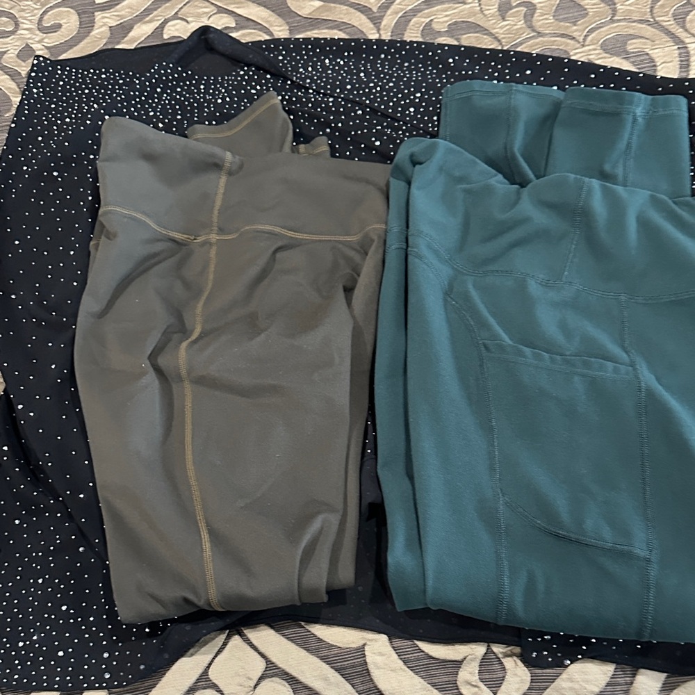 Teal and Green Leggings